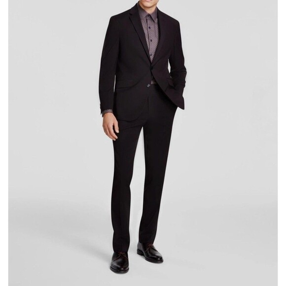 Kenneth Cole Reaction Men's Navy Red 2-Piece Suit Set Size 48L 42W 32" Inseam - Picture 1 of 3